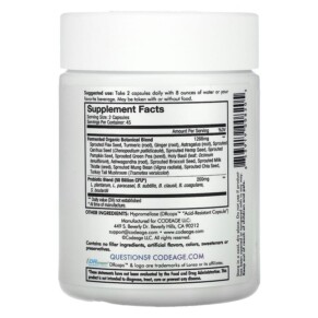 Thành phần vi chất của Codeage Digestion SBO Probiotic+ Shelf-Stable 50 Billion CFU 90 Capsules 853919008205