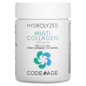 Thực phẩm chức năng Codeage Hydrolyzed Multi Collagen + Gut Blend Type I II III V X 90 Capsules 850026121162