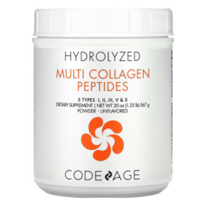 Thực phẩm chức năng Codeage Hydrolyzed Multi Collagen Peptides 5 Types I II III V X Powder Unflavored 20 oz (567 g) 853919008021