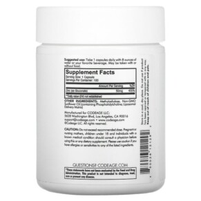 Thành phần vi chất của Codeage Liposomal Zinc 50 Non-GMO Vegan 100 Capsules 850026121292