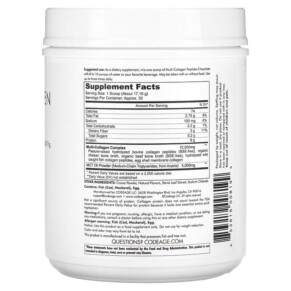 Thành phần vi chất của Codeage Multi Collagen Peptides 5 Types Collagen I II III V & X Chocolate 18.17 oz (515 g) 853919008199
