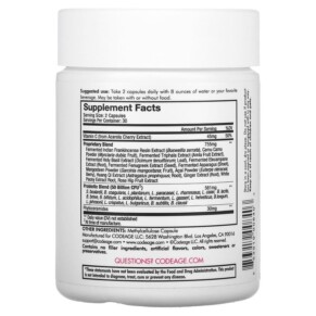 Thành phần vi chất của Codeage Skin Probiotic Shelf-Stable 50 Billion CFU 60 Capsules 853919008403