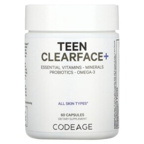 Thực phẩm chức năng Codeage Teen Clearface Vitamins All Skin Types 60 Capsules 853919008779