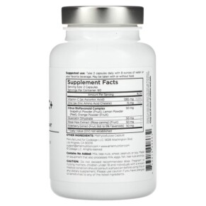 Thành phần vi chất của Codeage Vitamin C+ 120 Veggie Capsules 853919008632