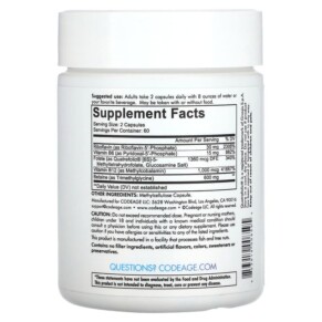 Thành phần vi chất của Codeage Vitamins Methylfolate B Complex 120 Capsules 853919008595