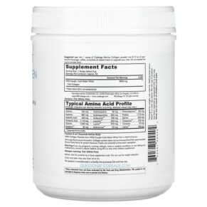 Thành phần vi chất của Codeage Wild-Caught Marine Collagen Peptides Hydrolyzed Collagen Unflavored 15.87 oz (450 g) 860507000404