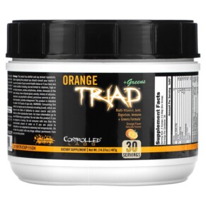 Thực phẩm chức năng Controlled Labs Orange Triad + Greens Orange 14.37 oz (407 g) 895328001125