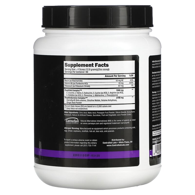 Controlled Labs PURPLE WRAATH American Ice 2.54 lbs (1.152 g) 2 Thành phần vi chất của Controlled Labs PURPLE WRAATH American Ice 2.54 lbs (1.152 g) 856422005938