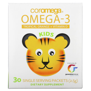Thực phẩm chức năng Coromega Kids Omega-3 Tropical Orange + Vitamin D 30 Single Serving Packets (2.5 g) 689269452425