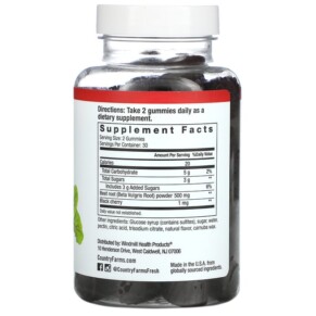Thành phần vi chất của Country Farms Bountiful Beets Gummies Black Cherry 60 Gummies 035046115500