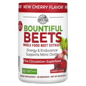 Thực phẩm chức năng Country Farms Bountiful Beets Whole Food Beet Extract Cherry 10.6 oz (300 g) 035046098308