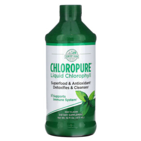 Thực phẩm chức năng Country Farms Chloropure Liquid Chlorophyll Mint 16 fl oz (473 ml) 035046124564