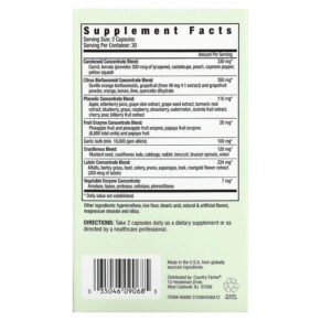 Thành phần vi chất của Country Farms Super Fruits & Veggies 60 Capsules 035046090685