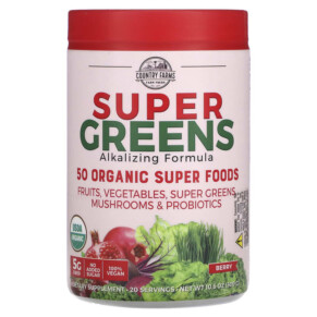 Thực phẩm chức năng Country Farms Super Greens Alkalizing Formula Berry 10.6 oz (300 g) 035046090593
