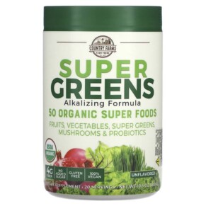 Thực phẩm chức năng Country Farms Super Greens Alkalizing Formula Unflavored 10.6 oz (300 g) 035046092672