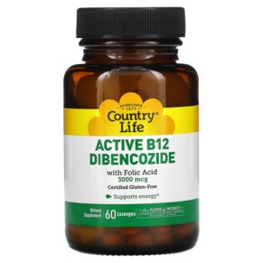 Thực phẩm chức năng Country Life Active B12 Dibencozide with Folic Acid 3.000 mcg 60 Lozenges 015794062424