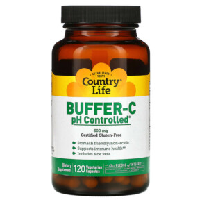 Thực phẩm chức năng Country Life Buffer-C pH Controlled 500 mg 120 Vegetarian Capsules 015794070856