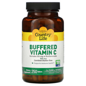 Thực phẩm chức năng Country Life Buffered Vitamin C 500 mg 250 Tablets 015794070542