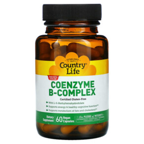 Thực phẩm chức năng Country Life Coenzyme B-Complex  60 Vegan Capsules 015794064183