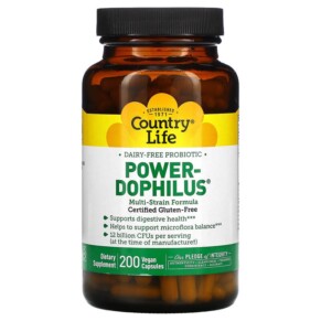 Thực phẩm chức năng Country Life Dairy-Free Probiotic Power-Dophilus 200 Vegan Capsules 015794030577