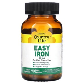 Thực phẩm chức năng Country Life Easy Iron 25 mg 90 Vegan Capsules 015794026594