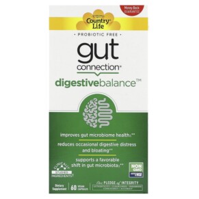 Thực phẩm chức năng Country Life Gut Connection Digestive Balance 60 Vegan Capsules 015794030263