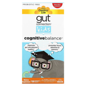 Thực phẩm chức năng Country Life Gut Connection Kids Cognitive Balance Sweet & Sour 100 Chewable Tablets 015794030386