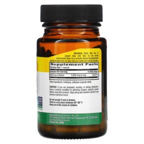Thành phần vi chất của Country Life High Potency Biotin 5 mg 60 Vegan Capsules 015794065050