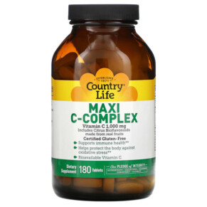 Thực phẩm chức năng Country Life Maxi C-Complex 1.000 mg 180 Tablets 015794070122