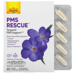 Thực phẩm chức năng Country Life PMS Rescue Targeted PMS Support 60 Vegan Capsules 015794050995