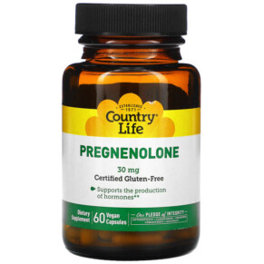 Thực phẩm chức năng Country Life Pregnenolone 30 mg 60 Vegan Capsules 015794017059