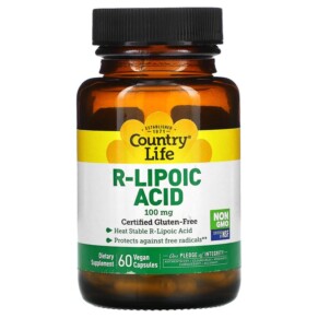 Thực phẩm chức năng Country Life R-Lipoic Acid 100 mg 60 Vegan Capsules 015794016533