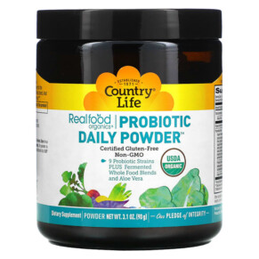 Thực phẩm chức năng Country Life Realfood Organics Probiotic Daily Powder 3.1 oz (90 g) 015794091103