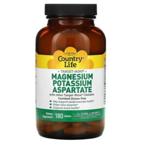 Thực phẩm chức năng Country Life Target-Mins Magnesium Potassium Aspartate 180 Tablets 015794024958