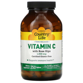 Thực phẩm chức năng Country Life Time Release Vitamin C with Rose Hips 1.000 mg 250 Tablets 015794068730