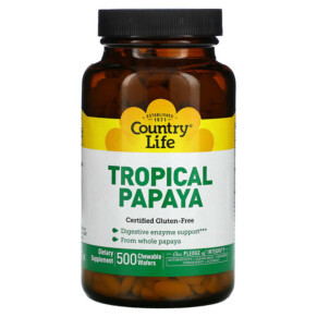 Thực phẩm chức năng Country Life Tropical Papaya 500 Chewable Wafers 015794053842