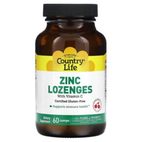 Thực phẩm chức năng Country Life Zinc Lozenges with Vitamin C Cherry 60 Lozenges 015794029434