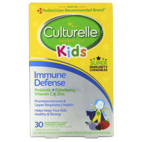 Thực phẩm chức năng Culturelle Kids Probiotics Immune Defense Mixed Berry Flavor 30 Chewable Tablets 049100401201
