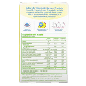 Culturelle Kids Probiotics Multivitamin + Probiotic 3+ Years Natural Fruit Punch 50 Chewable Tablets 3 Thành phần vi chất của Culturelle Kids Probiotics Multivitamin + Probiotic 3+ Years Natural Fruit Punch 50 Chewable Tablets 049100400709