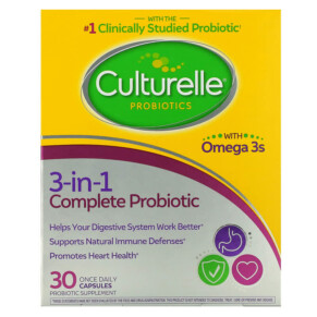 Thực phẩm chức năng Culturelle Probiotics 3-in-1 Complete Probiotic with Omega 3s 30 Once Daily Capsules 049100400389