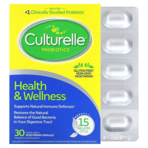 Thực phẩm chức năng Culturelle Probiotics Health & Wellness 15 Billion CFUs 30 Once Daily Vegetarian Capsules 049100364049