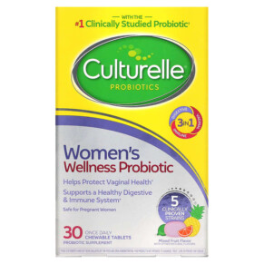 Thực phẩm chức năng Culturelle Probiotics Women's Wellness Probiotic Mixed Fruit 30 Chewable Tablets 049100401492