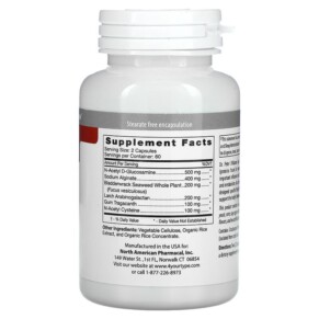 Thành phần vi chất của D'Adamo Personalized Nutrition Deflect Lectin Blocking Formula for Type O 120 Vegetarian Capsules 858394000478