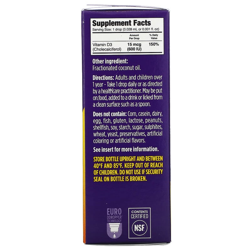 Ddrops Booster Liquid Vitamin D3 600 IU 0.09 fl oz (2.8 ml) 2 Thành phần vi chất của Ddrops Booster Liquid Vitamin D3 600 IU 0.09 fl oz (2.8 ml) 851228000118