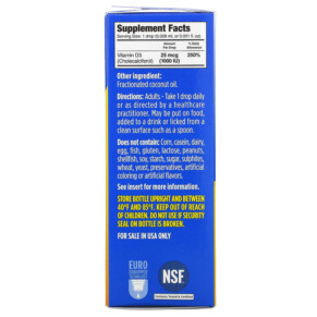 Thành phần vi chất của Ddrops Liquid Vitamin D3 1000 IU 0.17 fl oz (5 ml) 851228000057