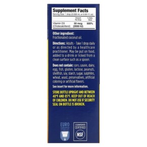 Ddrops Liquid Vitamin D3 2.000 IU 0.17 fl oz (5 ml) 3 Thành phần vi chất của Ddrops Liquid Vitamin D3 2.000 IU 0.17 fl oz (5 ml) 851228000095