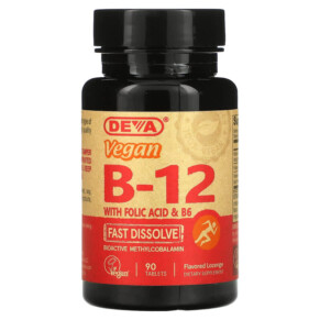 Thực phẩm chức năng Deva Vegan B12 with Folic Acid & B6 Fast-Dissolve 90 Tablets 895634000218