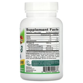 Thành phần vi chất của Deva Vegan Omega-3 DHA-EPA 500 mg 60 Vegan Softgels 895634000638
