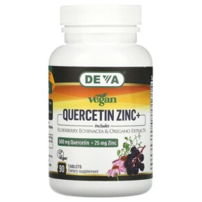 Thực phẩm chức năng Deva Vegan Quercetin 500 mg Zinc+ 25 mg 90 Tablets 895634000669