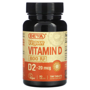 Thực phẩm chức năng Deva Vegan Vitamin D2 20 mcg (800 IU) 90 Tablets 895634000270